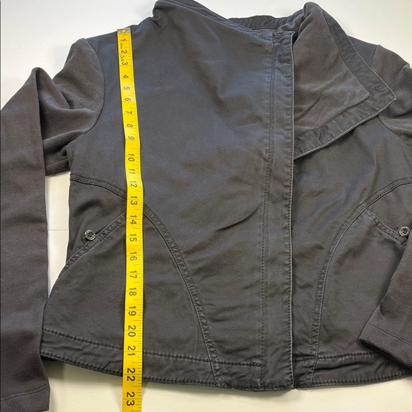 Marrakech Motto in Charcoal Full Zip Asymmetrical Jacket with Pockets Sz L - Picture 6 of 10